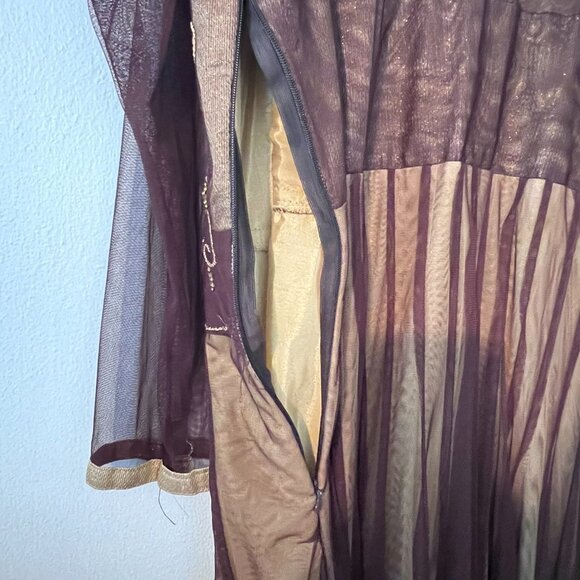 Indian Anarkali long dress black and beige gown Size XL - Picture 4 of 14